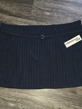💥4/$25 No Boundaries Navy Pinstripe Mini Skirt - Sleek Office Style NWT L (XL)